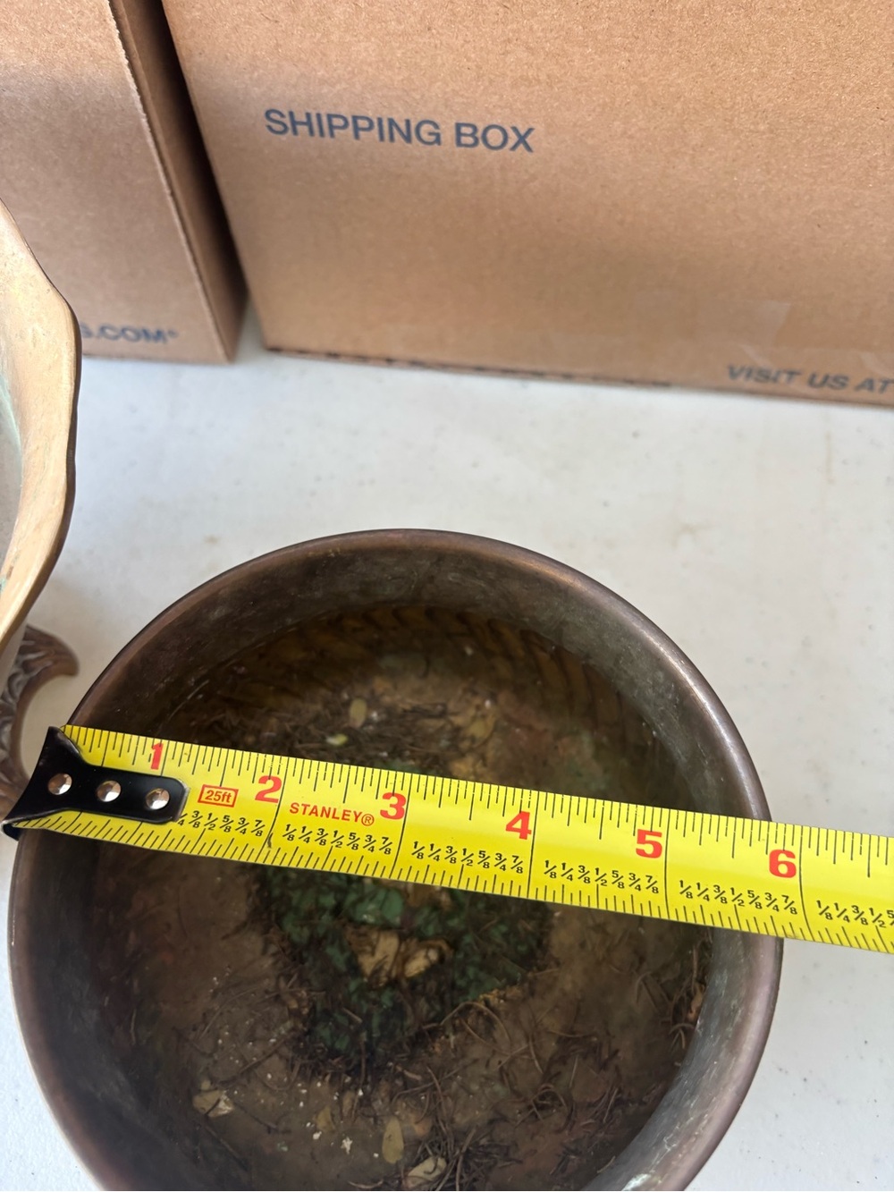 Vintage Brass Bronze Decorative Footed Bowls - Brown Brass Finish - Picture 7 of 14